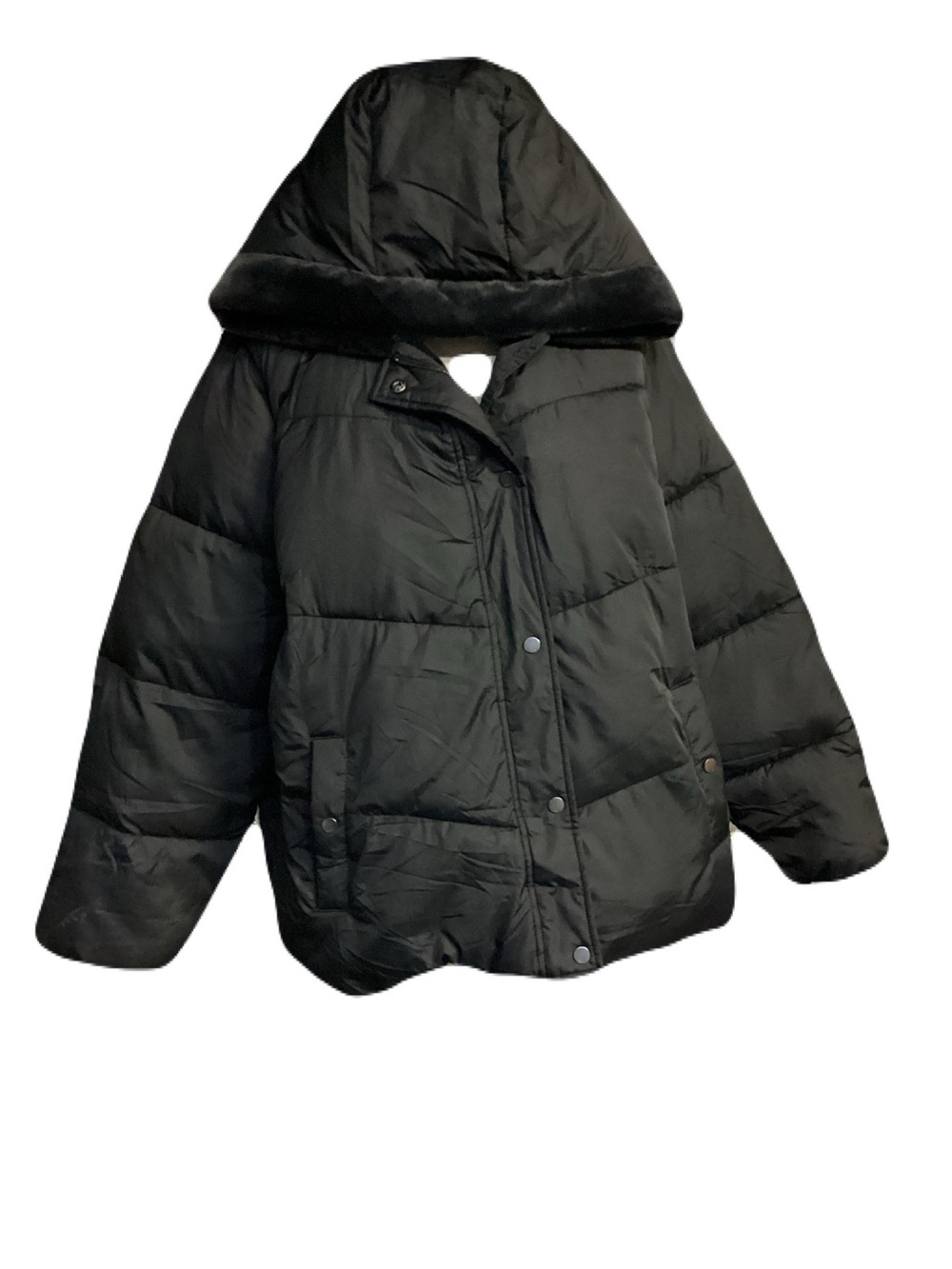 32 Degrees Black Puffer Jacket with Hood